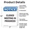 Signmission Closed Meeting In Progress, 7 in W x Rectangle, Aluminum OS-2PACK-NS-A-710-V-10680 - alternate 4